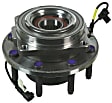 SET-MO515130-2 Front, Driver and Passenger Side Wheel Hub, 8 Lugs, With Bearing, 4WD, Problem Solver Series