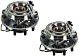 SET-MO515133-2 Front, Driver and Passenger Side Wheel Hub, 10 Lugs, With Bearing, 4 X 4, Problem Solver Series