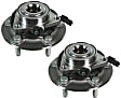 SET-MO515151-2 Front, Driver and Passenger Side Wheel Hub, 5 Lugs, With Bearing, Problem Solver Series