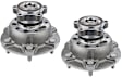 SET-MO515152-2 Front, Driver and Passenger Side Wheel Hub, 6 Lugs, With Bearing, Sensor Included