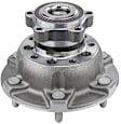 SET-MO515152-2 Front, Driver and Passenger Side Wheel Hub, 6 Lugs, With Bearing, Sensor Included