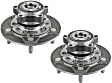 SET-MO515153-2 Front, Driver and Passenger Side Wheel Hub, 5 Lugs, With Bearing, Problem Solver Series