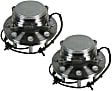 SET-MO515154-2 Front, Driver and Passenger Side Wheel Hub, 8 Lugs, With Bearing, RWD, Problem Solver Series