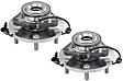 SET-MO515155-2 Front, Driver and Passenger Side Wheel Hub, 6 Lugs, With Bearing, 5.6L, 8Cyl, Problem Solver Series