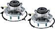SET-MO515157-2 Front, Driver and Passenger Side Wheel Hub, 6 Lugs, With Bearing, Sensor Included, RWD, 3.5L, 6Cyl