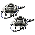 SET-MO515158-2 Front, Driver and Passenger Side Wheel Hub, 6 Lugs, Sensor Included, 4WD, 3.5L, 6Cyl