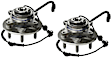 SET-MO515166-2 Front, Driver and Passenger Side Wheel Hub, 6 Lugs, Sensor Included
