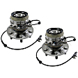 SET-MO515171-2 Front, Driver and Passenger Side Wheel Hub, 6 Lugs, With Bearing, Sensor Included
