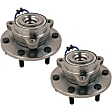 SET-MO515185-2 Front, Driver and Passenger Side Wheel Hub, 6 Lugs, With Bearing, 5.6L, 8Cyl