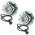 SET-MO541004-2 Rear, Driver and Passenger Side Wheel Hub, 6 Lugs, With Bearing, Problem Solver Series