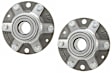SET-MO541007-2 Rear, Driver and Passenger Side Wheel Hub, 6 Lugs, With Bearing, Problem Solver Series