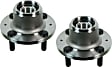 SET-MO541010-2 Rear, Driver and Passenger Side Wheel Hub, 4 Lugs, With Bearing, Problem Solver Series