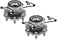 SET-MO541016-2 Rear, Driver and Passenger Side Wheel Hub, 6 Lugs, With Bearing,, Problem Solver Series