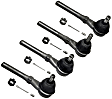 SET-MOES3366T-C Front, Driver and Passenger Side, Inner and Outer Tie Rod End