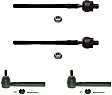 SET-MOES800046 Front, Driver and Passenger Side, Inner and Outer Tie Rod End