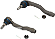 SET-MOES800941-F Front, Driver and Passenger Side, Outer Tie Rod End, Problem Solver Series