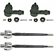 SET-MOEV80587-F Front, Driver and Passenger Side, Inner and Outer Tie Rod End