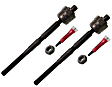 SET-MOEV80975-2 Front, Driver and Passenger Side, Inner Tie Rod End