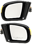 2000-2003 Mercedes Benz E320 - Driver and Passenger Side Mirrors, Power, Manual Folding, Heated, Paintable, In-housing Signal Light, With memory, No Puddle Light, No Auto-Dimming, No Blind Spot Feature