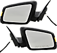 Sedan Driver and Passenger Side Mirror, Power Adjust, Heated, Manual Folding, Paintable, In-housing Signal Light, With Memory, No Puddle Light, No Auto-Dim, No Blind Spot Feature