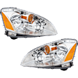 Driver and Passenger Side Headlights, with Bulbs, Halogen, Reflector Type