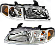 Driver and Passenger Side Headlights, with Bulbs, Halogen, Sedan