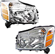 2007 Nissan Titan - Driver and Passenger Side Halogen Headlight, With bulb(s), OE Replacement