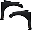 Front, Driver and Passenger Side Fenders, Without turn signal light hole, CAPA CERTIFIED