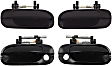 Front and Rear, Driver and Passenger Side Exterior Door Handles, Smooth Black, Front Driver and Passenger Side - With Key Hole; Rear Driver and Passenger Side - Without Key Hole