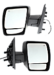 2012-2021 Nissan NV2500 - Driver and Passenger Side Mirror, Power Adjust, Heated, Manual Folding, Textured Black, No Signal Light, Without Memory Recall, No Puddle Light, No Auto-Dimming, With Blind Spot Glass