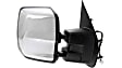 Driver and Passenger Side Towing Mirror, Power Adjust, Heated, Manual Folding, Chrome, No Signal Light, No Memory, No Puddle Light, No Auto-Dimming, With Blind Spot Glass