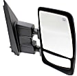 Driver and Passenger Side Towing Mirror, Power Adjust, Heated, Manual Folding, Chrome, No Signal Light, No Memory, No Puddle Light, No Auto-Dimming, With Blind Spot Glass