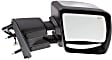 Driver and Passenger Side Towing Mirror, Power Adjust, Heated, Manual Folding, Chrome, No Signal Light, No Memory, No Puddle Light, No Auto-Dimming, With Blind Spot Glass