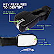Crew Cab Pickup Driver and Passenger Side Towing Mirror, Upper - Power Adjust, Lower - Manual Adjust, Heated Upper Glass; Non-Heated Lower Glass, Manual Folding, Chrome, In-housing Signal Light