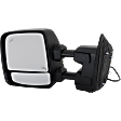Driver and Passenger Side Towing Mirror, Upper - Power Adjust, Lower - Manual Adjust, Heated Upper Glass; Non-Heated Lower Glass, Manual Folding, Textured Black, In-housing Signal Light, No Memory