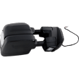 Driver and Passenger Side Towing Mirror, Upper - Power Adjust, Lower - Manual Adjust, Heated Upper Glass; Non-Heated Lower Glass, Manual Folding, Textured Black, In-housing Signal Light, No Memory