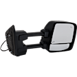 Driver and Passenger Side Towing Mirror, Upper - Power Adjust, Lower - Manual Adjust, Heated Upper Glass; Non-Heated Lower Glass, Manual Folding, Textured Black, In-housing Signal Light, No Memory