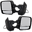 Driver and Passenger Side Towing Mirror, Upper - Power Adjust, Lower - Manual Adjust, Heated Upper Glass; Non-Heated Lower Glass, Manual Folding, Textured Black, In-housing Signal Light