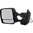Driver and Passenger Side Towing Mirror, Upper - Power Adjust, Lower - Manual Adjust, Heated Upper Glass; Non-Heated Lower Glass, Manual Folding, Textured Black, In-housing Signal Light
