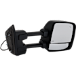 Driver and Passenger Side Towing Mirror, Upper - Power Adjust, Lower - Manual Adjust, Heated Upper Glass; Non-Heated Lower Glass, Manual Folding, Textured Black, In-housing Signal Light
