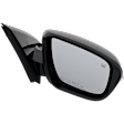 Driver and Passenger Side Mirror, Power Adjust, Heated, Manual Folding, Paintable, In-housing Signal Light, With Memory, No Puddle Light, No Auto-Dim, No Blind Spot Feature