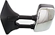 Driver and Passenger Side Towing Mirror, Power Adjust, Heated, Manual Folding, Chrome, No Signal Light, No Memory, No Puddle Light, No Auto-Dim, With Blind Spot Glass