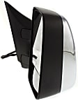 Driver and Passenger Side Towing Mirror, Power Adjust, Heated, Manual Folding, Chrome, No Signal Light, No Memory, No Puddle Light, No Auto-Dim, With Blind Spot Glass