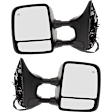 2008 Nissan Titan PRO-4X - Driver and Passenger Side Towing Mirror, Power Adjust, Heated, Textured Black, Manual Folding, No Signal Light, With Blind Spot Glass, Without Memory Recall, No Puddle Light, No Auto-Dimming