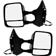 2008-2015 Nissan Titan - Driver and Passenger Side Towing Mirror, Power Adjust, Heated, Manual Folding, Textured Black, No Signal Light, With Memory, No Puddle Light, No Auto-Dimming, With Blind Spot Glass