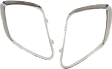 Driver and Passenger Side Grille Trim, Chrome, Fits on Main (Upper) Grille