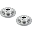 SET-P15AR83069-2 Rear Brake Disc, Natural Finish, Plain Surface, Vented, 5 Lugs, Autospecialty By Powerstop