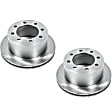 SET-P15AR8753-2 Rear Brake Disc, Natural Finish, Plain Surface, Vented, 8 Lugs, Autospecialty By Powerstop