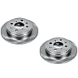 SET-P15JBR308-2 Rear Brake Disc, Natural Finish, Plain Surface, Vented, 4 Lugs, 239 mm, Autospecialty By Powerstop
