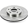 2019 Honda Civic - Front Brake Disc, Natural Finish, Plain Surface, Vented, 5 Lugs, 1.5L 4Cyl, Autospecialty By Powerstop